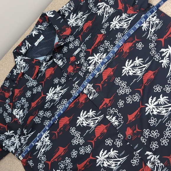 Columbia PFG shirt button up, fishing tropical, short sleeves, men's XXL - Picture 4 of 10